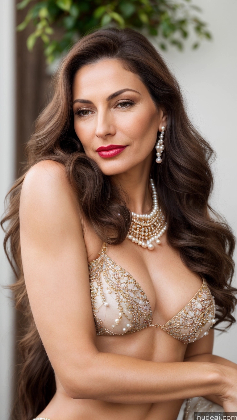 related ai porn images free for Woman Brunette Skin Detail (beta) Bright Lighting Cleavage Suit Pearl Jewelry Beautiful Lipstick Hungarian 50s Long Hair