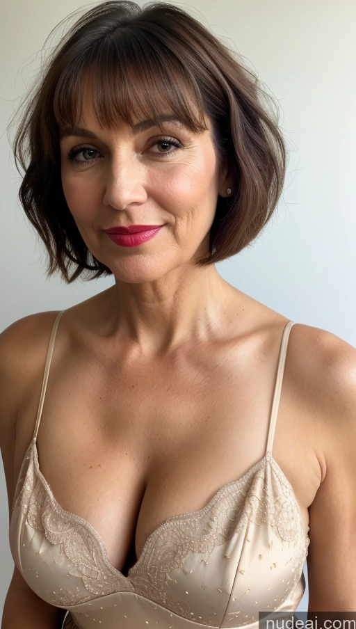 related ai porn images free for Brunette Skin Detail (beta) Bright Lighting Cleavage Beautiful Lipstick Hungarian Sundress Front View Short Hair Milf