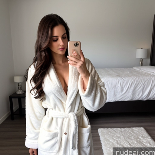 related ai porn images free for One Skinny Thick Beautiful Fairer Skin 20s Seductive Brunette Long Hair Latina Mirror Selfie Bedroom Bathrobe Model Close-up View