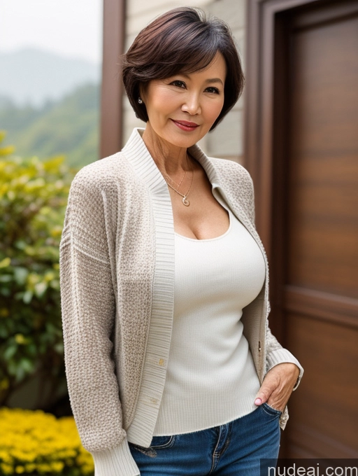 related ai porn images free for Milf Perfect Boobs Perfect Body Beautiful 70s Chinese Casual Blouse Sweater Secretary Professor Stylish Cleavage Detailed Short Hair Jacket Partially Nude