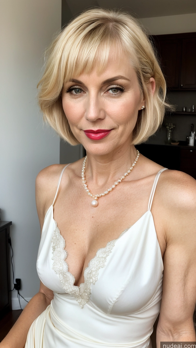 related ai porn images free for 40s Milf Cleavage Pearl Jewelry Small Tits Beautiful Lipstick Fairer Skin Blonde Short Hair Dutch Tunic