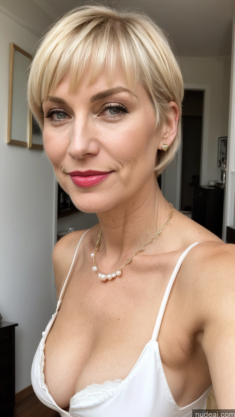 related ai porn images free for 40s Milf Cleavage Pearl Jewelry Small Tits Beautiful Lipstick Fairer Skin Blonde Short Hair Dutch Tunic
