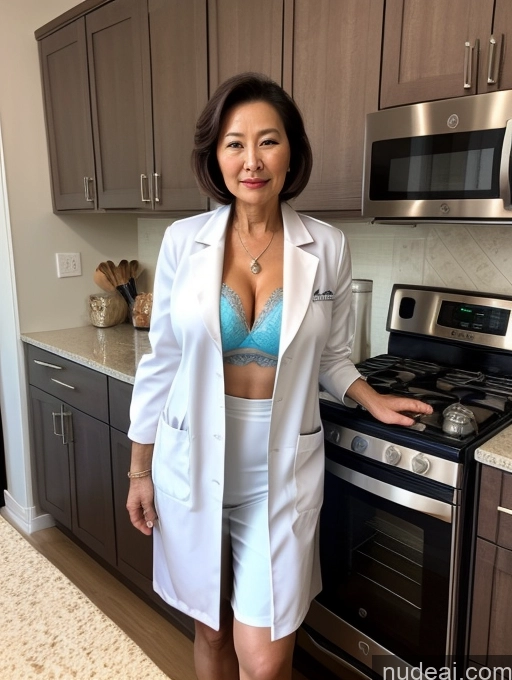 related ai porn images free for Milf Two Busty Perfect Boobs Beautiful Perfect Body 70s Bobcut Chinese Kitchen Bra Doctor Jacket Lab Coat Stylish Suit Cleavage Detailed Sexy Face