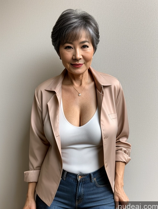 related ai porn images free for Milf Perfect Boobs Beautiful 70s Pixie Chinese Blouse Casual Jacket Professor Stylish Sweater Cleavage Detailed Sexy Face Partially Nude