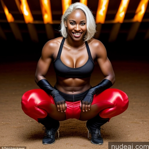 related ai porn images free for Athlete Perfect Body 30s Happy Sexy Face Straight Hell Devil Squatting African White Hair Close-up View