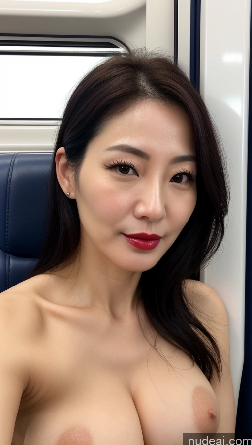 related ai porn images free for One Perfect Boobs Beautiful Lipstick Fairer Skin Close-up View 40s Korean Detailed Train Black Hair Woman Slicked
