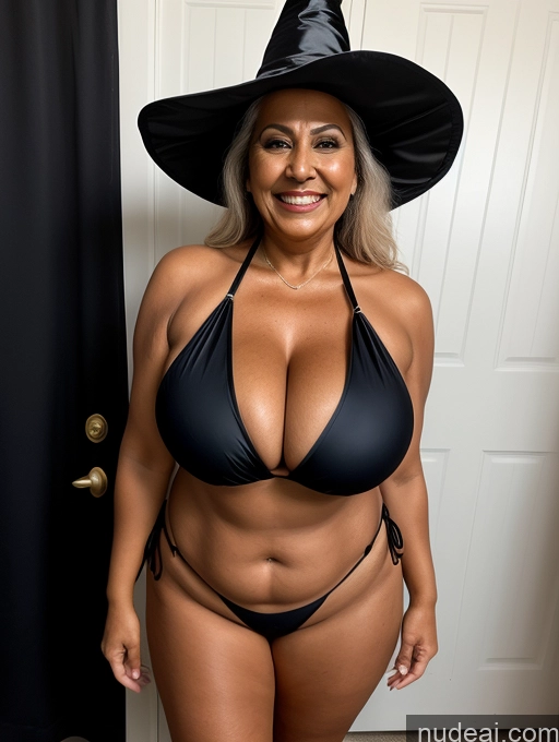 related ai porn images free for One Busty Huge Boobs Thick Tanned Skin Laughing Front View Microkini Thong 70s Indian Halloween Witch