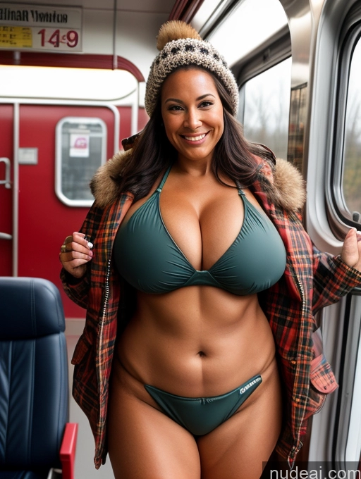related ai porn images free for One Busty Huge Boobs Thick Tanned Skin 60s Laughing Native American Front View Lumberjack Microkini Thong Parka Train
