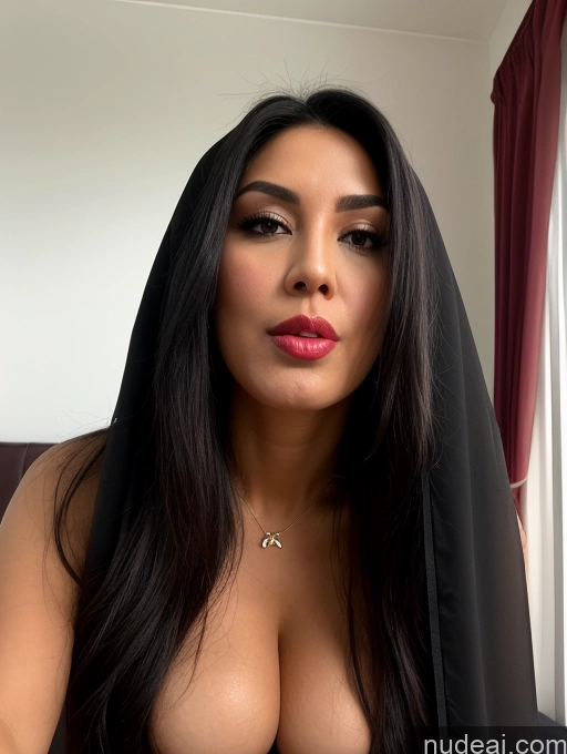 related ai porn images free for Black Hair Long Hair Fairer Skin Lipstick Detailed Bedroom Busty Indonesian Jewelry Perfect Boobs Big Ass Thick Front View One Big Hips Pouting Lips 30s Milf Partially Nude Topless Transparent Niqab Blowjob