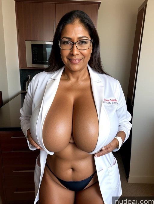 related ai porn images free for One Busty Huge Boobs Thick Tanned Skin Front View Microkini Thong Glasses Sexy Face 60s Indian Maid Lab Coat Lumberjack