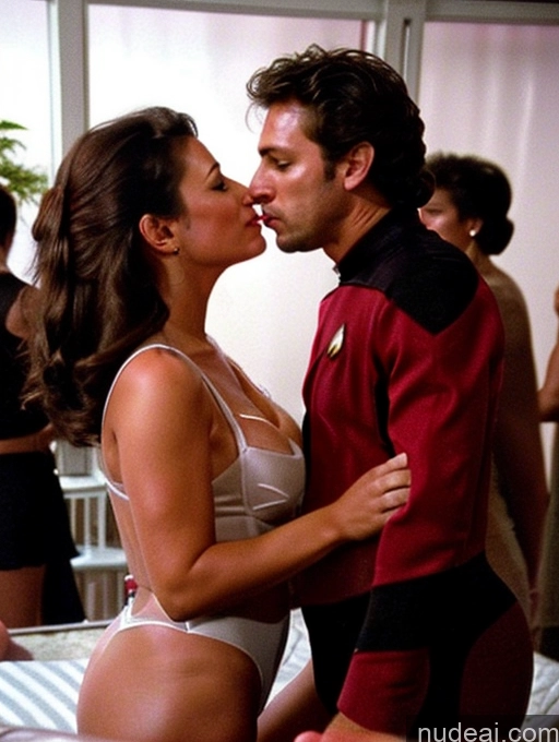 related ai porn images free for Woman + Man Several Busty Big Ass Chubby Big Hips Fairer Skin 30s Brunette Messy White Film Photo Party Cleavage Dark Lighting Detailed Star Trek TNG Uniforms: Captains Transparent Kisses
