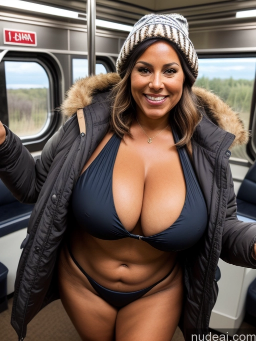 related ai porn images free for One Busty Huge Boobs Thick Tanned Skin Front View Microkini Thong Parka Native American 60s Laughing Train Lumberjack