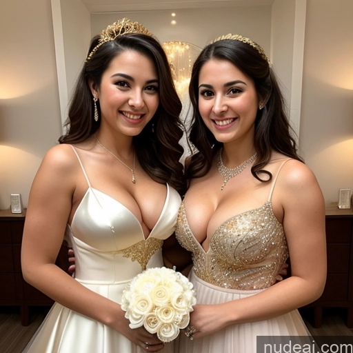 related ai porn images free for Two Busty Perfect Boobs Beautiful Perfect Body 18 Happy Front View Cleavage Gold Jewelry Wedding