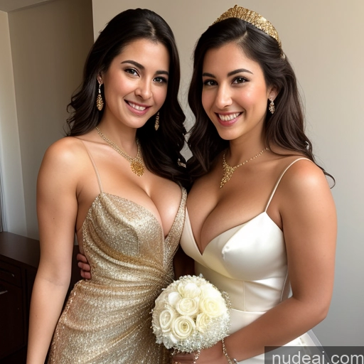 related ai porn images free for Two Busty Perfect Boobs Beautiful Perfect Body 18 Happy Front View Cleavage Gold Jewelry Wedding