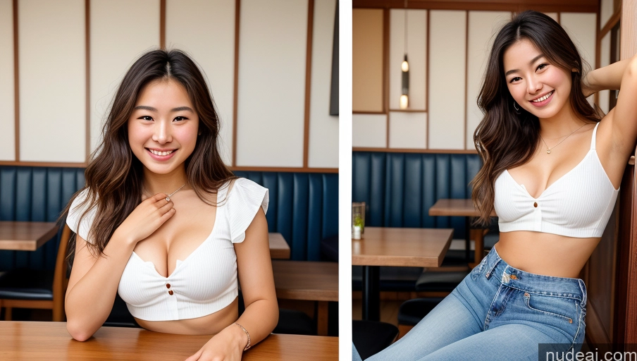 related ai porn images free for Woman One Small Tits Small Ass 18 Happy Long Hair Japanese Film Photo Restaurant Front View Jeans Shirt Beautiful Crop Top