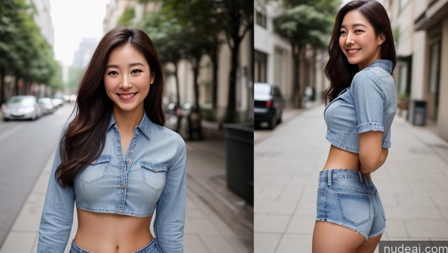 related ai porn images free for Woman One Small Tits Small Ass Happy Long Hair Film Photo Front View Jeans Shirt Beautiful 20s Street Crop Top Korean