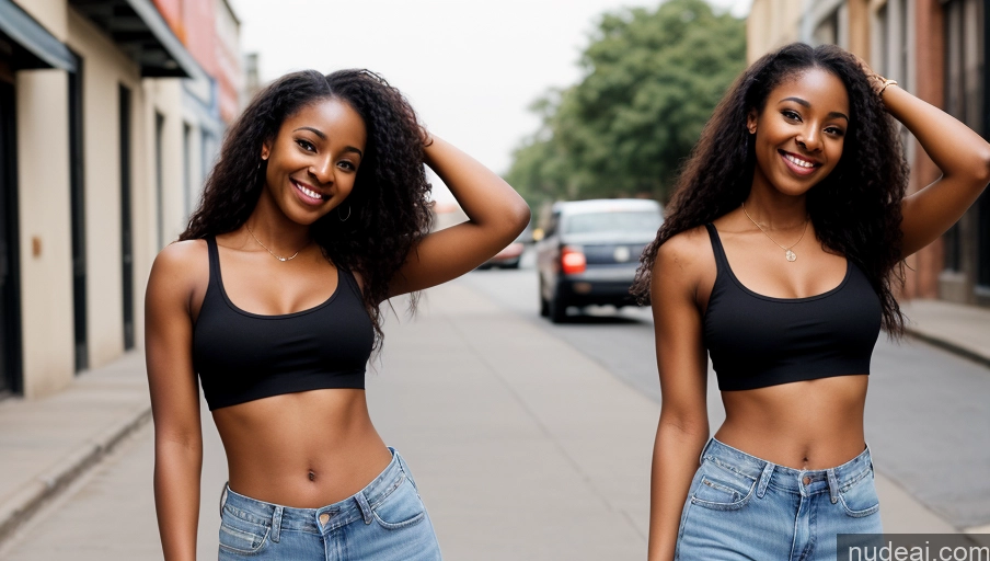 related ai porn images free for Woman One Small Tits Small Ass Happy Long Hair Film Photo Front View Jeans Beautiful 20s Street Crop Top Tank Top African