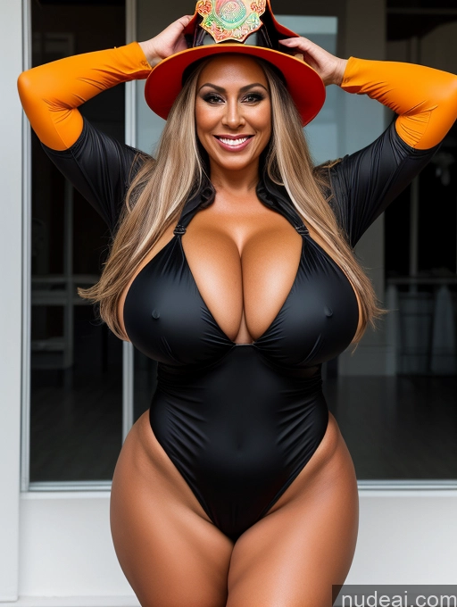 related ai porn images free for One Busty Huge Boobs Thick Tanned Skin 60s Sexy Face Laughing Brazilian Front View Halloween Microkini Thong Witch Firefighter