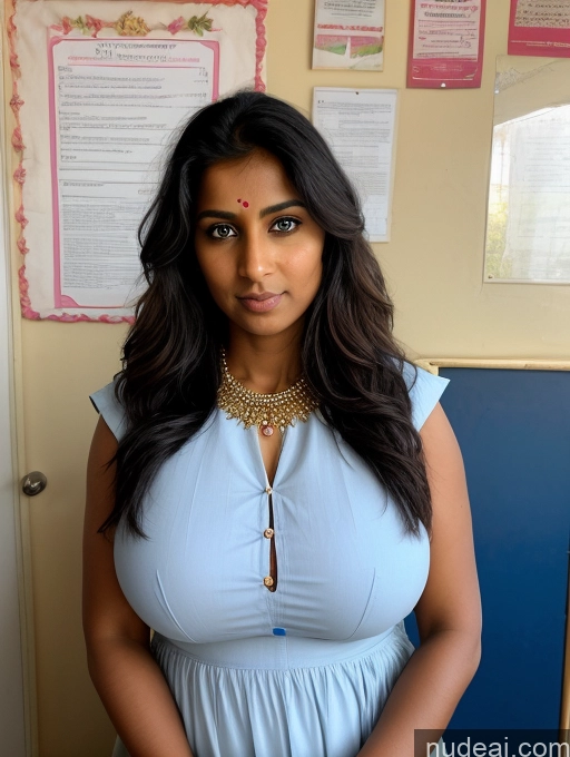 related ai porn images free for Woman Front View Pearl Jewelry Deep Blue Eyes Tanned Skin Messy Indian Salwar Big Hips Huge Boobs 30s Teacher Serious Seductive Dark Skin