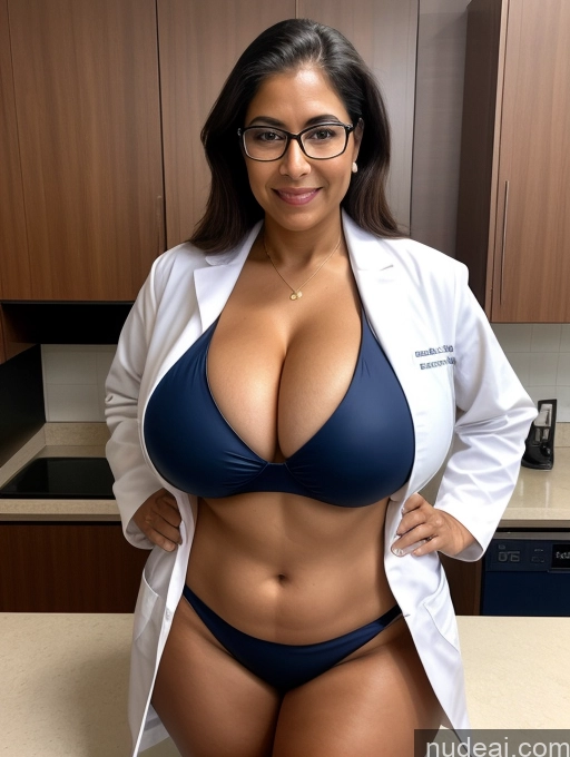 related ai porn images free for One Busty Huge Boobs Thick Tanned Skin Front View Microkini Thong Sexy Face 60s Indian Glasses Doctor Lab Coat Professor