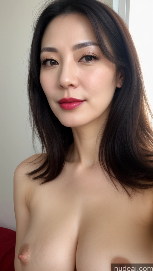 related ai porn images free for Woman One Perfect Boobs Beautiful Lipstick Fairer Skin 40s Black Hair Korean Close-up View