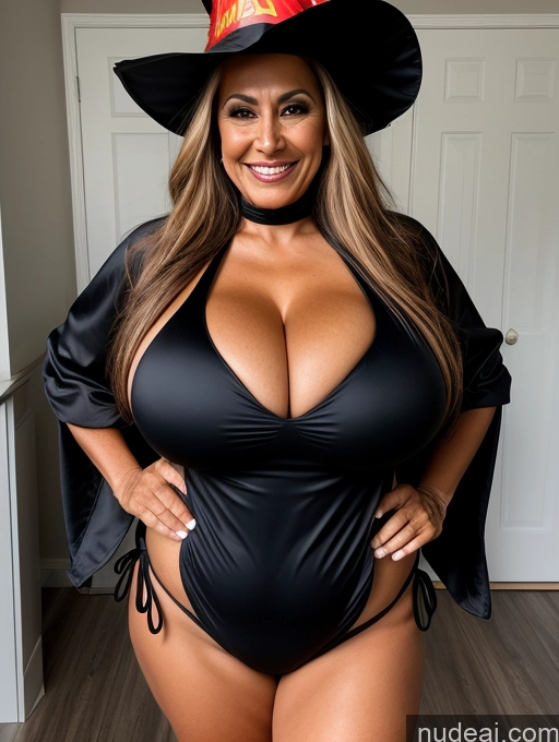 related ai porn images free for One Busty Huge Boobs Thick Tanned Skin Front View Microkini Thong 70s Laughing Latina Halloween Witch Firefighter