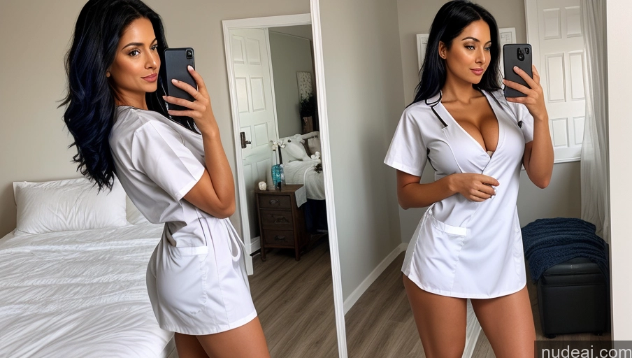 related ai porn images free for Woman One Perfect Boobs Big Ass Perfect Body 20s Sexy Face Black Hair Long Hair Latina Mirror Selfie Bedroom Front View Nurse