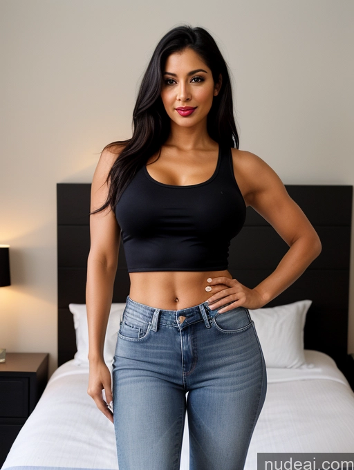 related ai porn images free for Woman One Perfect Boobs Beautiful Lipstick Big Ass Abs Perfect Body 30s Seductive Black Hair Indian Bedroom Spreading Legs Shirt Sexy Face Busty Long Hair Jeans Tank Top