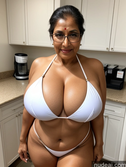 related ai porn images free for One Busty Huge Boobs Thick Tanned Skin Front View Microkini Thong Sexy Face 70s Indian Glasses Maid Lab Coat