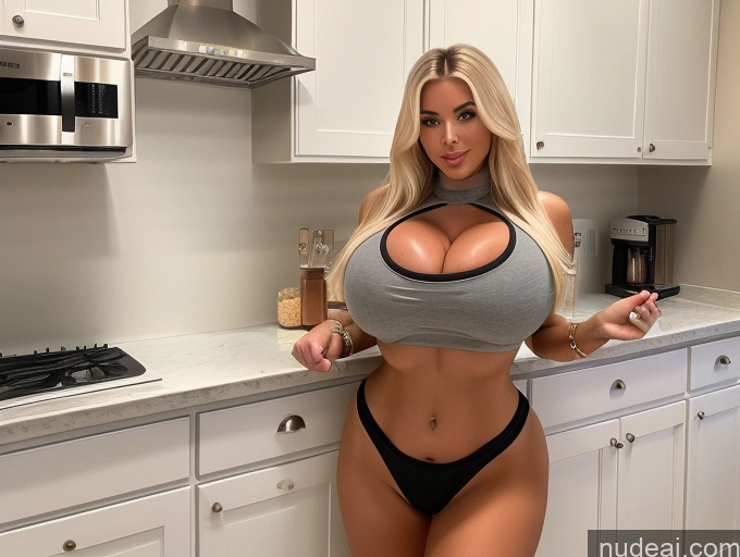 related ai porn images free for Bimbo Huge Boobs Two Kitchen Crop Top