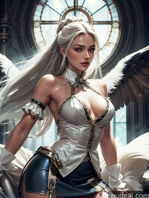related ai porn images free for Skinny Bangs Long Hair Tanned Skin White Hair Bangs Braided Slicked Straight Church Flight Attendant High Socks Micro Skirt Steampunk Traditional Victorian GZCfinal Topless Woman Breasts Fantasy Style Jeff Easley Impasto, Wlop POV Focus Sex Regal Surrealist French Musketeer Dress Dress
