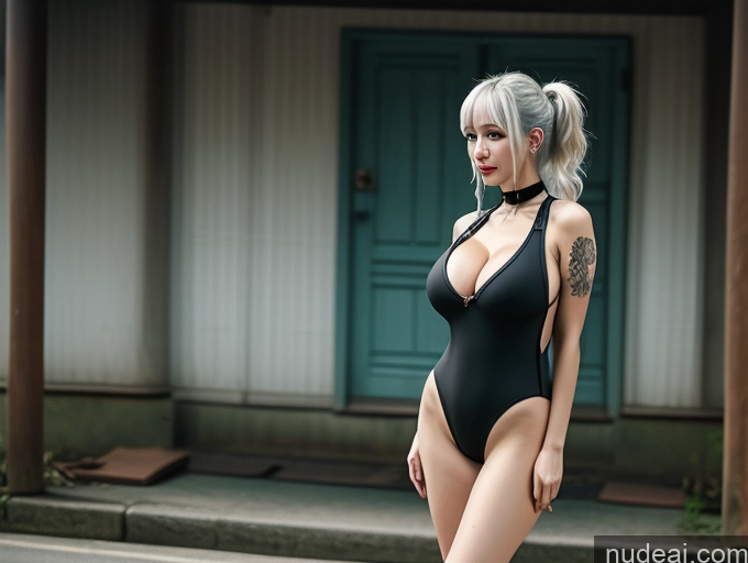 related ai porn images free for Two 20s Busty Huge Boobs Big Ass Skinny Short Perfect Body Seductive White Hair Ponytail Korean One Piece Swimsuit Woman Gothic Punk Girl