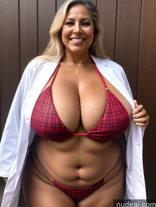 related ai porn images free for One Busty Huge Boobs Thick Tanned Skin Laughing Front View Microkini Thong Latina 70s Lumberjack Lab Coat