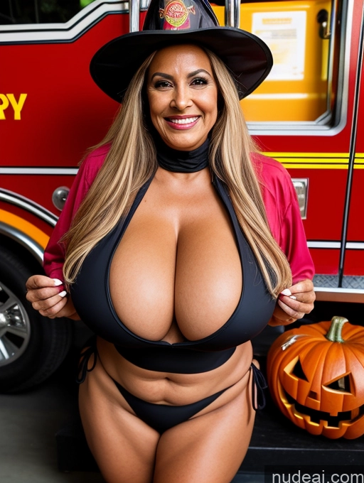 related ai porn images free for One Busty Huge Boobs Thick Tanned Skin Laughing Front View Microkini Thong 70s Brazilian Halloween Witch Firefighter