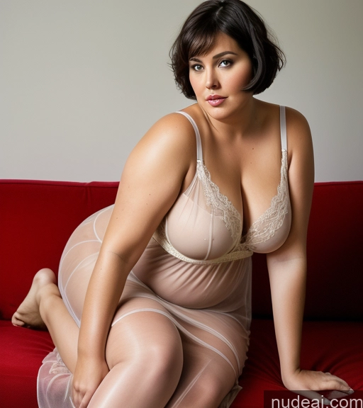 related ai porn images free for Chubby Busty Big Ass Black Hair Couch Nightgown Dress Bra Transparent Detailed 50s Hungarian Fat Short Hair