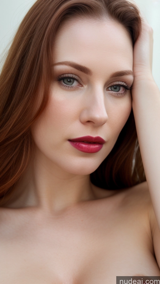 related ai porn images free for Woman One Beautiful Lipstick Fairer Skin Small Tits 30s Ginger Close-up View Detailed White Slicked Perfect Boobs