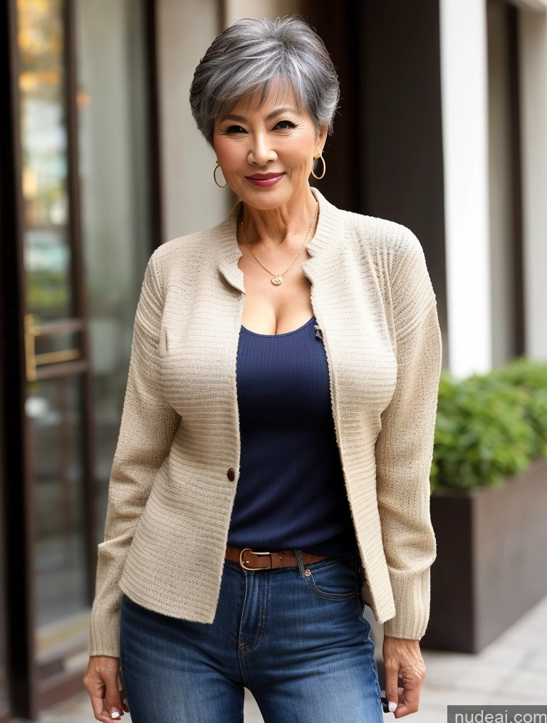 related ai porn images free for Milf Perfect Boobs Beautiful 70s Pixie Chinese Blouse Casual Jacket Professor Stylish Sweater Cleavage Detailed Sexy Face