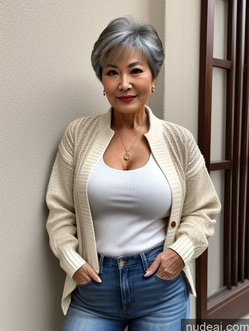related ai porn images free for Milf Perfect Boobs Beautiful 70s Pixie Chinese Blouse Casual Jacket Professor Stylish Sweater Cleavage Detailed Sexy Face