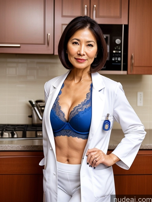 related ai porn images free for Milf Two Busty Perfect Boobs Beautiful Perfect Body 70s Bobcut Chinese Kitchen Bra Doctor Jacket Lab Coat Stylish Suit Cleavage Detailed Sexy Face