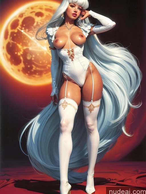 related ai porn images free for Bangs Long Hair Tanned Skin White Hair Bangs Straight High Socks Victorian GZCfinal Topless Woman Breasts Art By Boris Vallejo Boris Vallejo Art Style Fantasy Style Jeff Easley Impasto, Wlop POV Focus Sex Regal Flight Attendant Skinny Boots Thigh Socks