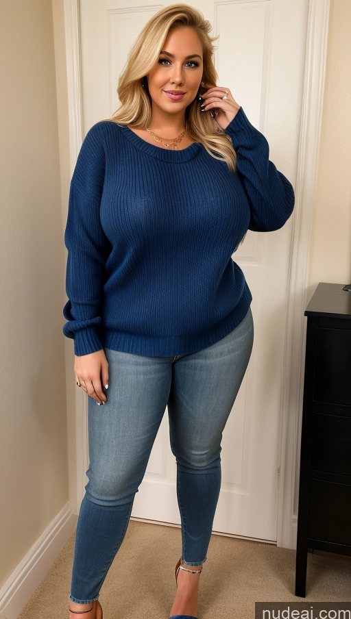 related ai porn images free for Woman One Huge Boobs Big Ass Thick Big Hips White Jewelry Deep Blue Eyes Full Frontal Party Chubby Sweater Jeans High Heels 40s Blonde Long Hair Fat