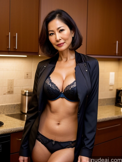 related ai porn images free for Milf Two Busty Perfect Boobs Beautiful Perfect Body 70s Bobcut Japanese Kitchen Bra Jacket Professor Stylish Suit Cleavage Dark Lighting Detailed Sexy Face