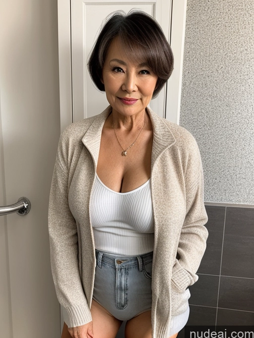 related ai porn images free for Milf Perfect Boobs Beautiful 70s Pixie Chinese Blouse Casual Jacket Professor Stylish Sweater Cleavage Detailed Sexy Face Bathroom Partially Nude