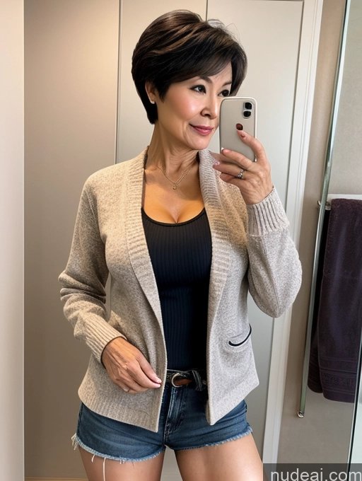 related ai porn images free for Milf Perfect Boobs Beautiful 70s Pixie Chinese Blouse Casual Jacket Professor Stylish Sweater Cleavage Detailed Sexy Face Bathroom Partially Nude