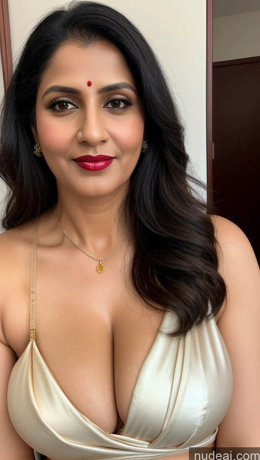 related ai porn images free for Woman One Busty Fairer Skin 40s Black Hair Indian Close-up View Sari Lipstick Cleavage