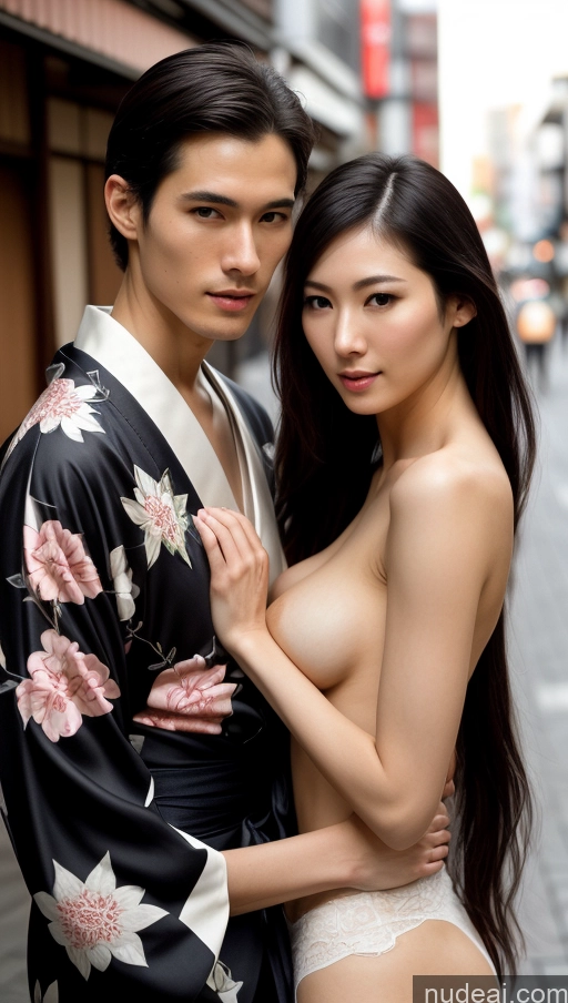 related ai porn images free for Detailed Kimono Front View Street Skin Detail (beta) Japanese Straight Black Hair Seductive 20s Perfect Boobs Small Tits Beautiful Skinny Tall Fairer Skin Bright Lighting Two Woman + Man