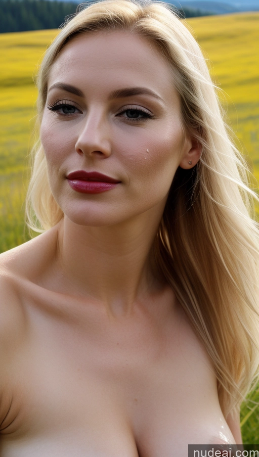 related ai porn images free for Woman One Small Tits Beautiful Fairer Skin Blonde White Lipstick Cumshot Close-up View 40s Meadow Dark Lighting