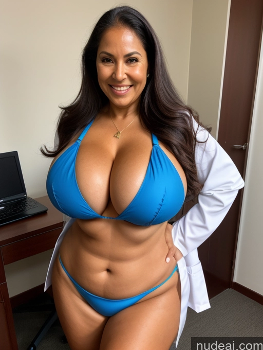related ai porn images free for One Busty Huge Boobs Thick Tanned Skin Sexy Face Laughing Front View Microkini Thong Brazilian 70s Lab Coat Professor