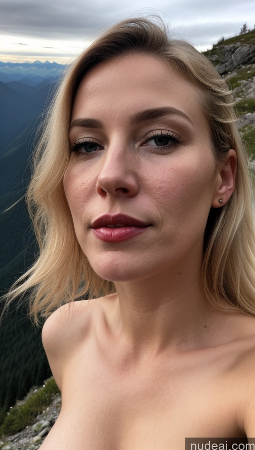 related ai porn images free for Woman One Small Tits Fairer Skin Blonde Close-up View Lipstick Detailed White Mountains Beautiful 40s Dark Lighting Cumshot