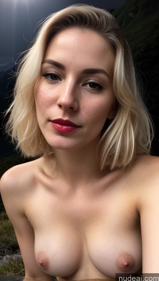 related ai porn images free for Woman One Small Tits Fairer Skin Blonde Close-up View Lipstick Detailed White Mountains Beautiful Dark Lighting Cumshot 30s